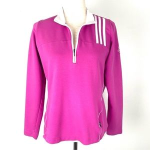 Adidas Climalite Pink 1/4 Zip Long Sleeve Pullover M